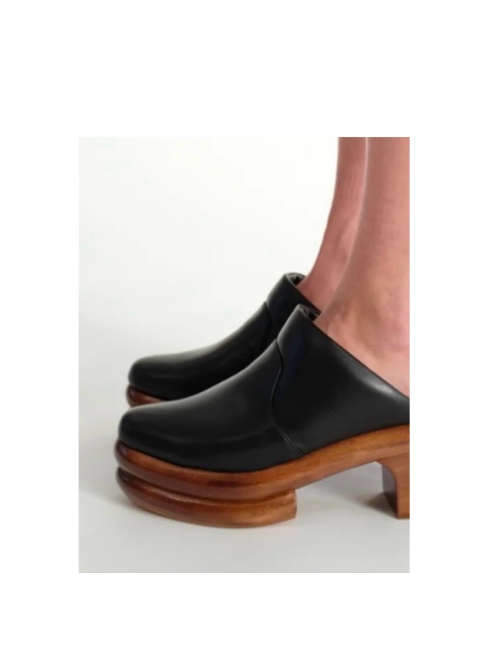 BEKLINA Sedia Clog Black Leather Heels Peru 6.5 7 7.5 - Picture 10 of 11